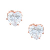 Korean Made Cubic Zirconia Stylish Heart Dailywear Stud Earring For Women (KKGJERGS111846)
